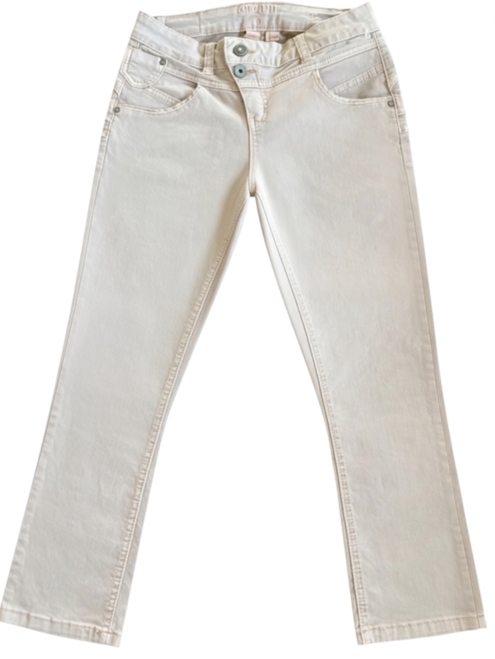 Cream Saba Women's Beige Straight Leg Jeans Sand Ankle Pants Sz 26